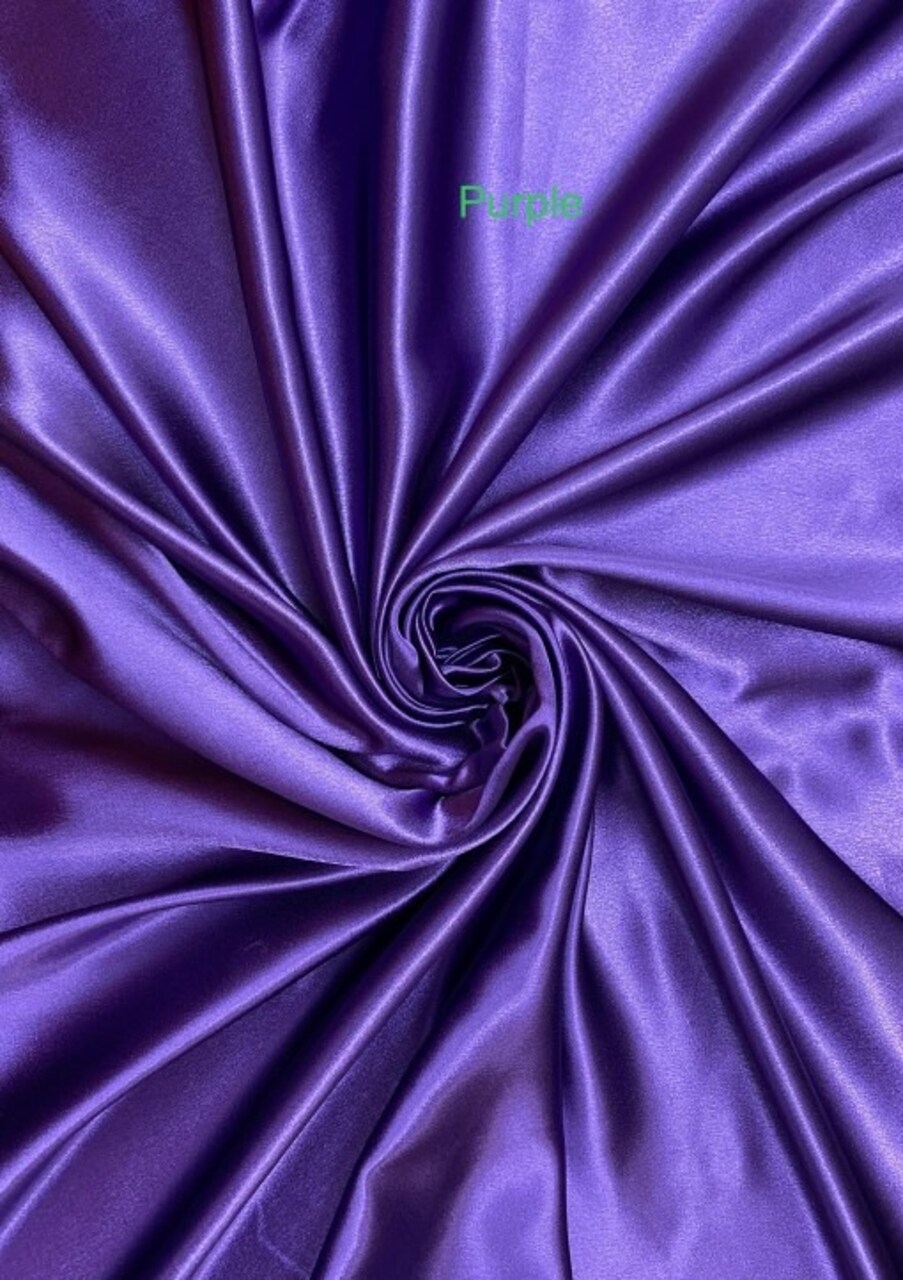 1 Yard Purple Shiny Crepe Satin Fabric For Costumes Dresses Drapes Sewing Projects 58″ Wide